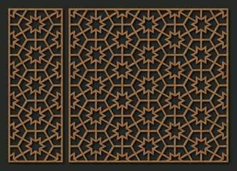 Decorative panel of oriental style. For laser cutting.