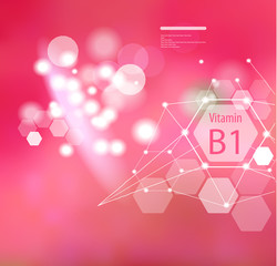 Vitamin B1 on an abstract background.