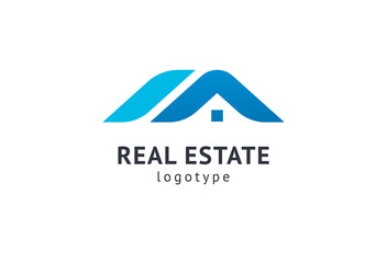 Abstract real estate agent logo icon vector design. Rent, sale of real estate vector logo, House cleaning, home security, real estate auction. Vector building logo concept.