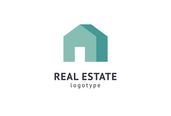 Fototapeta premium Abstract real estate agent logo icon vector design. Rent, sale of real estate vector logo, House cleaning, home security, real estate auction. Vector building logo concept.