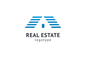 Abstract real estate agent logo icon vector design. Rent, sale of real estate vector logo, House cleaning, home security, real estate auction. Vector building logo concept.