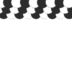 Black and white circle stack and overlap on white background. Classic template concept design as roof.