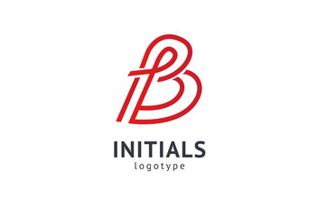 Monogram design elements, graceful template. Calligraphic elegant logo design. B logo. B line art monogram.