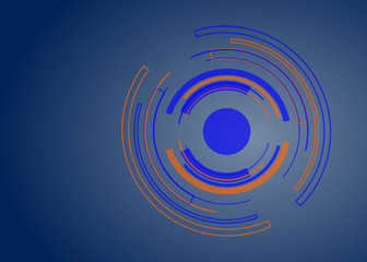 Abstract tech circle shape vector design background.