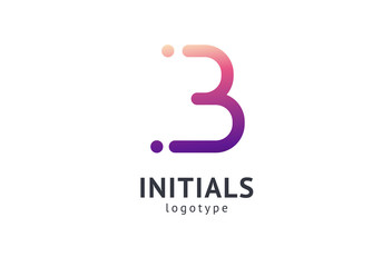 Monogram design elements, graceful template. Calligraphic elegant logo design. B logo. B line art monogram.