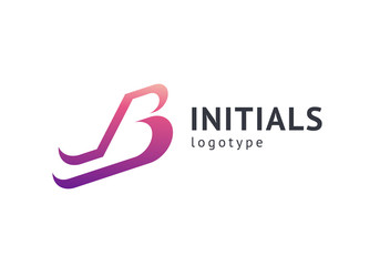 Monogram design elements, graceful template. Calligraphic elegant logo design. B logo. B line art monogram.