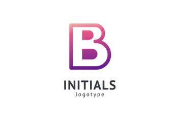 Obraz premium Monogram design elements, graceful template. Calligraphic elegant logo design. B logo. B line art monogram.