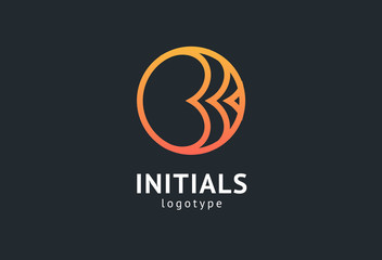 Fototapeta premium Monogram design elements, graceful template. Calligraphic elegant logo design. B logo. B line art monogram.