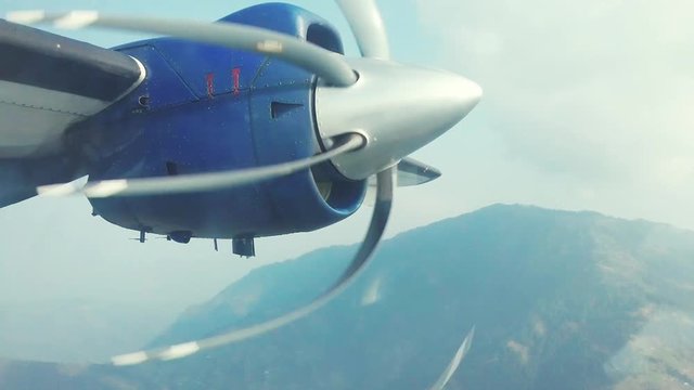 DORNIER-228 of SITA AIR, in flight from Ramechhap Airport to Lukla Airport