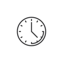 Clock time line icon. linear style sign for mobile concept and web design. Office clock outline vector icon. Deadline symbol, logo illustration. Pixel perfect vector graphics