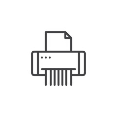 Paper Shredder Machine line icon. linear style sign for mobile concept and web design. Document shredding outline vector icon. Symbol, logo illustration. Pixel perfect vector graphics