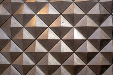 Fototapeta premium Copper Mosaic wall with strong element, decor for wallpaper or backdrop.