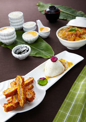 Delicious Japanese cuisine atmosphere, schnitzel rice set menu