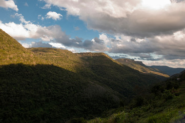 landscape with mountains and clouds