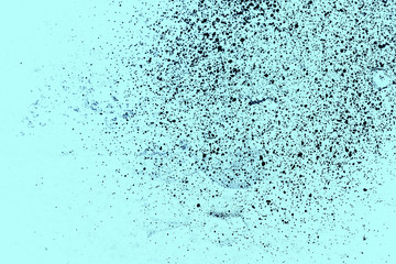 Vintage blue background. Rough painted wall of sapphire color. Imperfect plane of blue colored. Uneven old decorative toned backdrop of cyan tint. Texture of sapphirine hue. Ornamental stony surface.