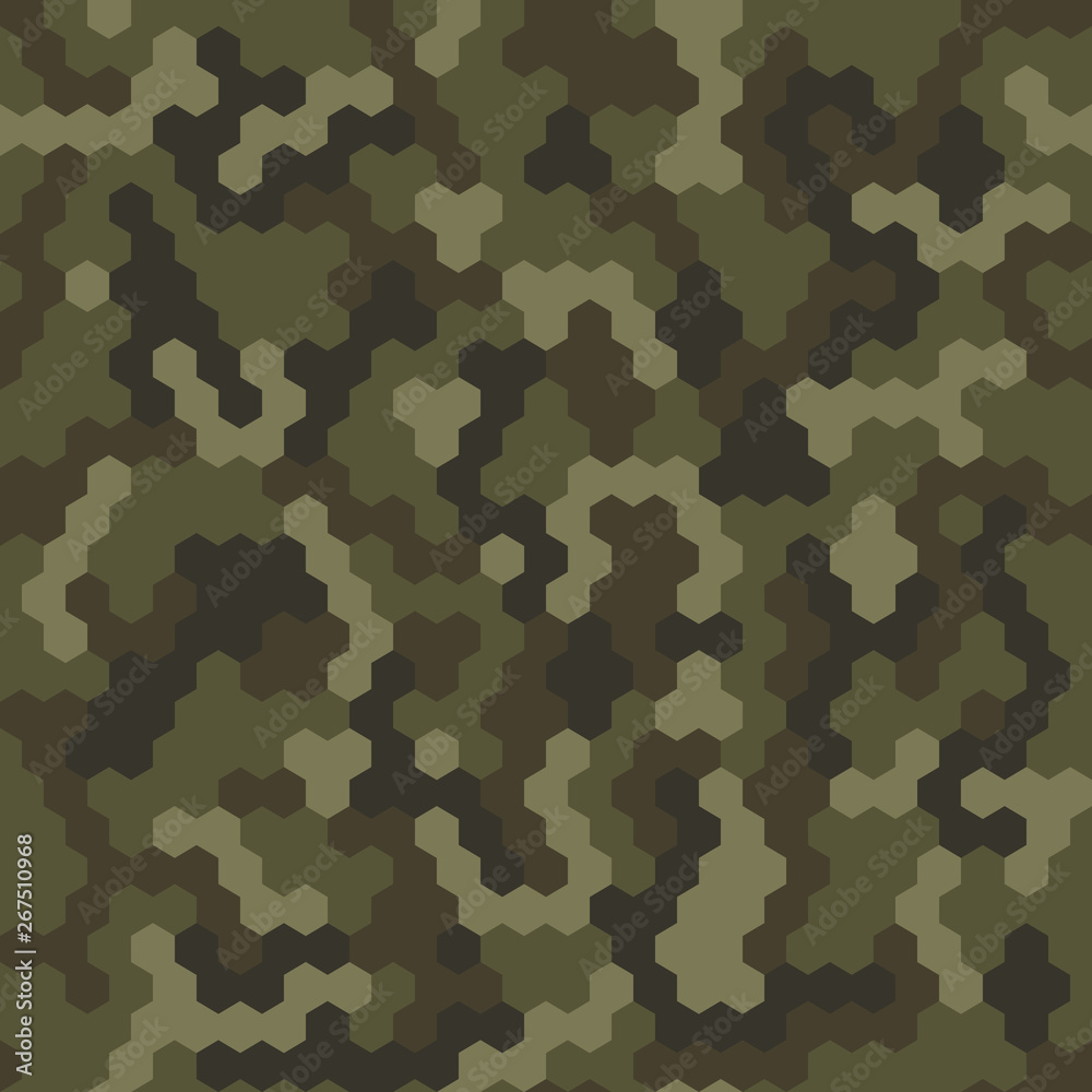 Sticker seamless pattern. abstract military or police camouflage background from swamp green colors. - Stickers