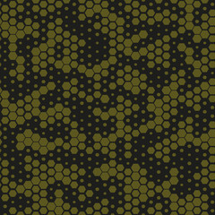 Repeating digital hex camo military texture background. Abstract modern fabric textile ornament.