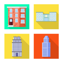 Vector illustration of municipal and center sign. Collection of municipal and estate   stock vector illustration.