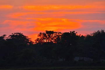 Fototapeta na wymiar Sunset in my Village