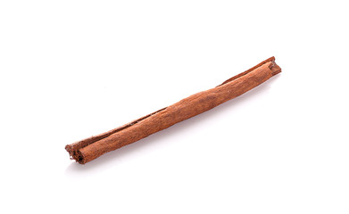 Top view of cinnamon sticks isolated on white