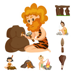 Vector design of ancient  and age symbol. Set of ancient  and archeology stock symbol for web.