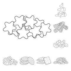 Vector illustration of product and menu sign. Collection of product and flavor stock symbol for web.