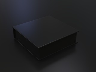 Blank shipping mailer or gift hard cardboard box for branding and mock up. 3d render illustration.