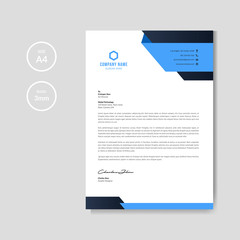 Modern blue letterhead