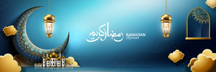 Ramadan kareem banner design - obrazy, fototapety, plakaty