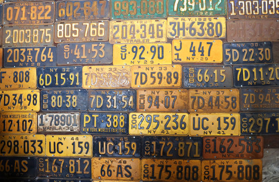 Old New York State car license plates