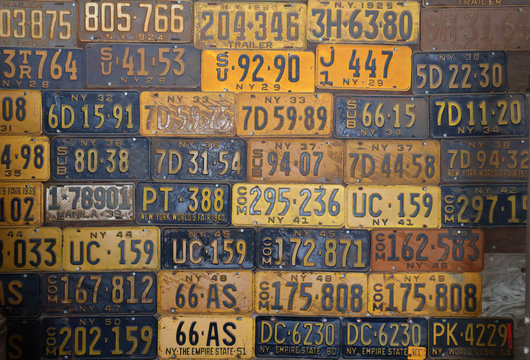 Old New York State car license plates