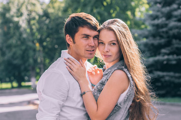 Stylish young funny hipster couple