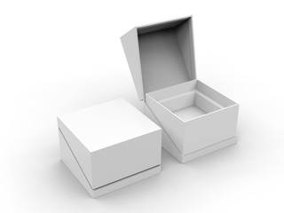 Blank product  hard cardboard box for branding and mock up. 3d render illustration.