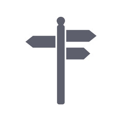 gray signpost icon, vector illustration