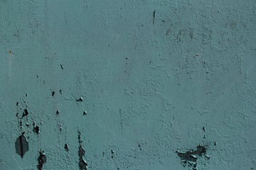 Rusty surface of blue metal plate texture backdrop.