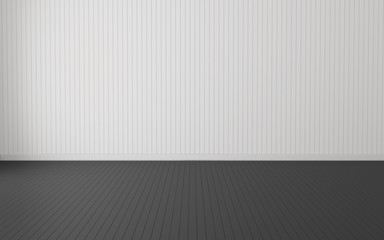 3D stimulate of white room interior and dark wood plank floor with sun light cast shadow on the wall,Perspective of minimal design architecture