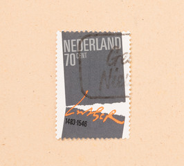 THE NETHERLANDS 1990: A stamp printed in the Netherlands, circa 1990