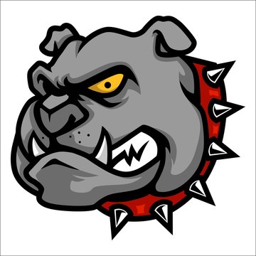 Bulldog Head Mascot Illustration in Cartoon Style