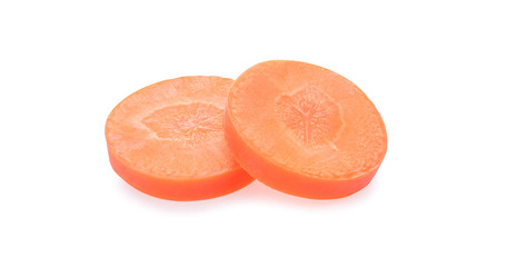 Carrot slices on white background.