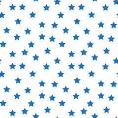 Star seamless pattern. Night, space or christmas theme. Flat vector background in black and white.
