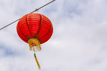 Red chinese lantern and cloudy sky © sokko_natalia