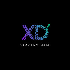 XD Initial Letter Gradient Logo  Vector , Modern and trending circle design