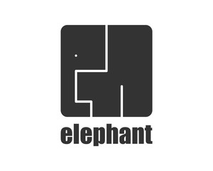 Elephant logo modern style. African animals wild zoo