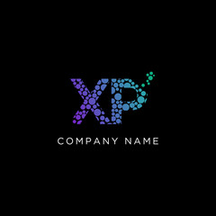 XP Initial Letter Gradient Logo  Vector , Modern and trending circle design