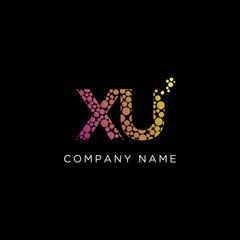 xU Initial Letter Gradient Logo  Vector , Modern and trending circle design