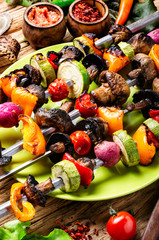 Grilled vegetables skewers kebab