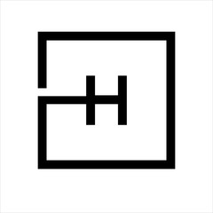 Obraz premium LETTER H AND SQUARE LOGO DESIGN