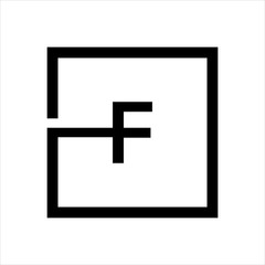 LETTER F AND SQUARE SIMPLE LOGO