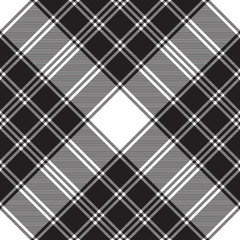 Black white classic check plaid seamless pattern