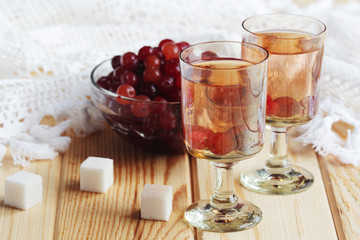 Russian homemade liquor with vodka and cranberry